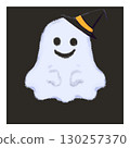 Halloween ghost with witch hat, mouth and no legs 130257370