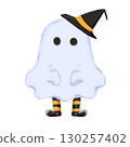 Halloween ghost with witch hat, no mouth, and legs 130257402