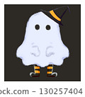 Halloween ghost with witch hat, no mouth, and legs 130257404