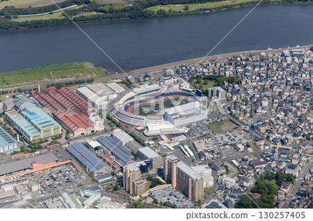 Aerial view of the Hiratsuka Keirin Stadium 130257405