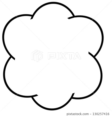 White-painted cloud-shaped speech bubble illustration material that can be used for thinking and talking to yourself 130257416