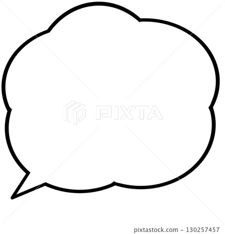 White-painted cloud-shaped speech bubble illustration material that can be used for thinking and talking to yourself White-painted cloud-shaped speech bubble illustration material that can be used for thinking and talking to yourself 130257457