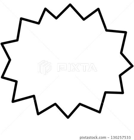 White-painted jagged speech bubble illustration expressing surprise or scream 130257533