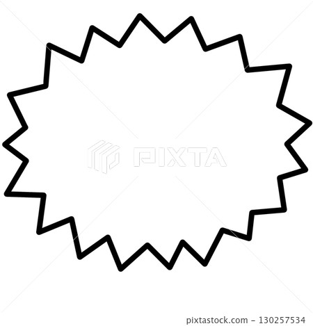 White-painted jagged speech bubble illustration expressing surprise or scream 130257534