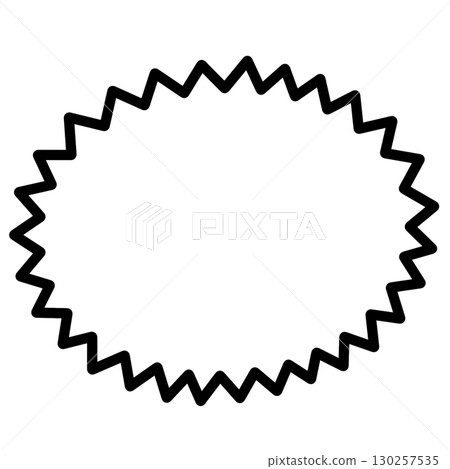 White-painted jagged speech bubble illustration expressing surprise or scream 130257535