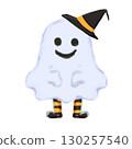 Halloween ghost with witch hat, mouth and legs 130257540