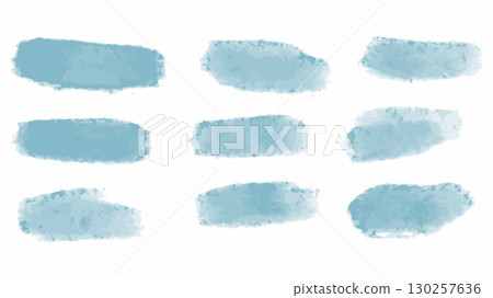 Set of blue paint brush strokes on white background. Collection of hand-painted brush textures in various shapes and thicknesses. vector. Set of blue paint brush strokes on white background. Collection of hand-painted brush textures in various shapes and thicknesses. vector. 130257636