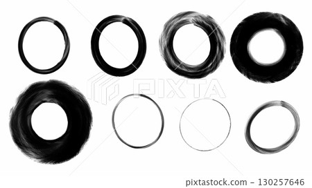Set of hand drawn doodle ellipses. Set of hand drawn doodle circle. vector. Set of hand drawn doodle ellipses. Set of hand drawn doodle circle. vector. 130257646