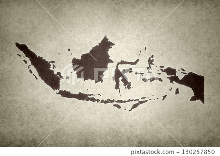 Map of Indonesia on an paper 130257850