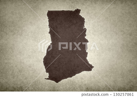 Map of Ghana on an paper 130257861