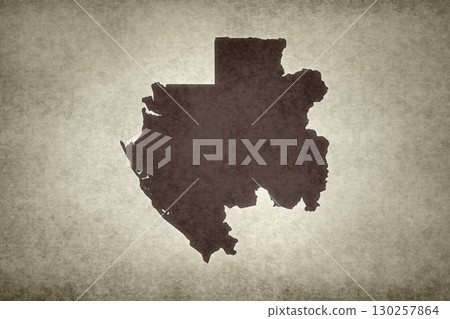 Map of Gabon on an paper 130257864