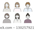 Young woman illustration material set 130257921