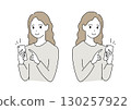 Illustration of a woman operating a smartphone 130257922