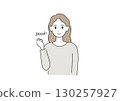 A woman explaining the points with a smile 130257927