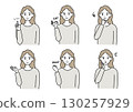 Illustration set of women in various poses 130257929