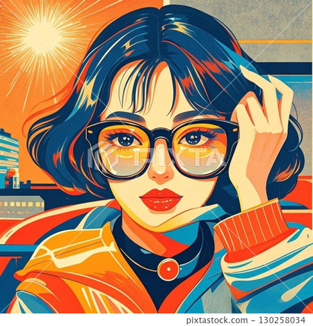 A woman wearing glasses 130258034