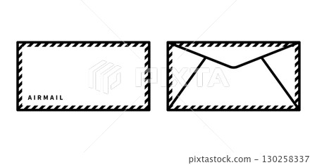 Airmail icon: both the addressed and sealed sides 130258337