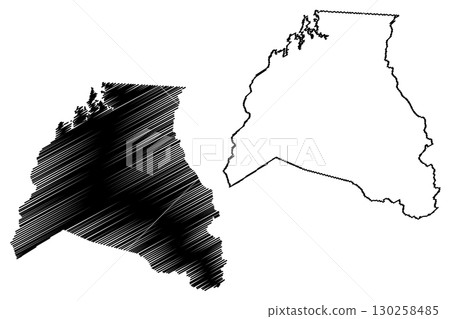 Hidrolandia municipality (Ceara state, Municipalities of Brazil, Federative Republic of Brazil) map vector illustration, scribble sketch Hidrolandia map 130258485
