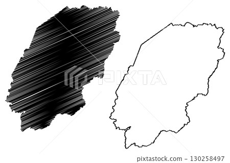 Independencia municipality (Ceara state, Municipalities of Brazil, Federative Republic of Brazil) map vector illustration, scribble sketch Independencia map 130258497