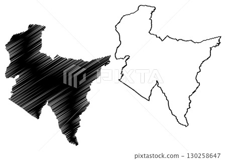 Ipu municipality (Ceara state, Municipalities of Brazil, Federative Republic of Brazil) map vector illustration, scribble sketch Ipu map 130258647