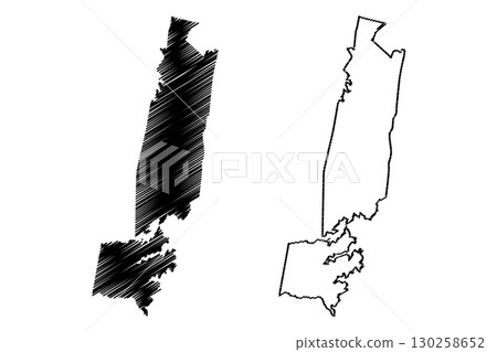 Itaitinga municipality (Ceara state, Municipalities of Brazil, Federative Republic of Brazil) map vector illustration, scribble sketch Itaitinga map 130258652