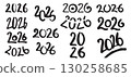 2026 lettering for a calendar. Vector handmade set of typography designs 130258685
