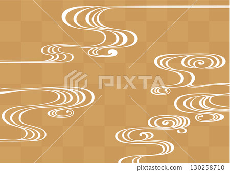 傳統日式圖案背景素材。日式圖案素材。流水紋，流水，水。 130258710
