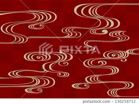 傳統日式圖案背景素材。日式圖案素材。流水紋，流水，水。 130258712