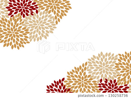Traditional Japanese pattern background material. Japanese pattern material. Chrysanthemum. 130258736
