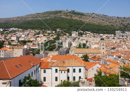 View from the walls of the old town of Dubrovnik, Croatia, Europe View from the walls of the old town of Dubrovnik, Croatia, Europe 130258911