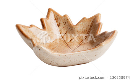 Unique autumn themed ceramic bowl with natural rustic style 130258974