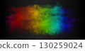 One colorful long side rainbow smoke cloud of red, orange, yellow, green, blue, purple and pink 130259024