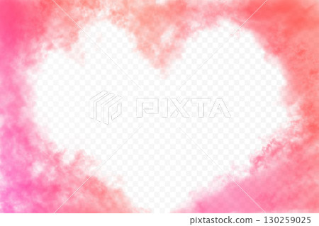 Beautiful vector orange and red gradient colors cloud. Realistic heart shape cloudiness isolated on Beautiful vector orange and red gradient colors cloud. Realistic heart shape cloudiness isolated on 130259025