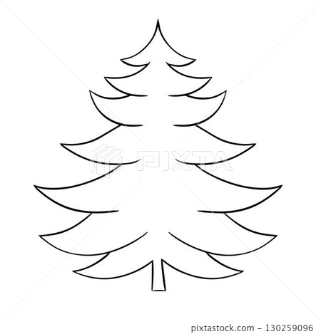 pine tree graphic line art vector white background eps file 130259096