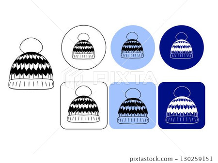 cool winter hat logo vector illustration template design. Graphic line 130259151