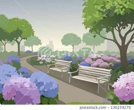 繡球花和風景 130259270