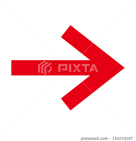 白色背景上的簡單紅色箭頭 130259287