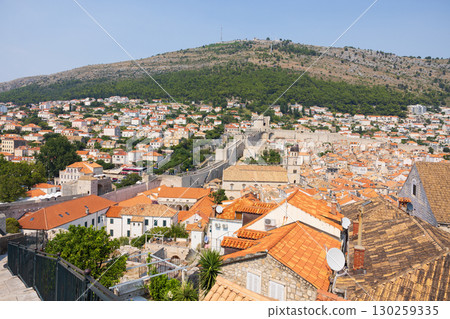 View from the walls of the old town of Dubrovnik, Croatia, Europe View from the walls of the old town of Dubrovnik, Croatia, Europe 130259335