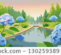 繡球花和風景 130259389
