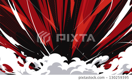 Shock smoke and light background illustration_red black_16:9 Shock smoke and light background illustration_red black_16:9 130259395
