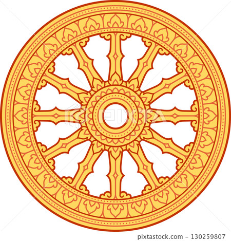 Theravada Buddhism 12 spoke Dhamma Wheel 130259807