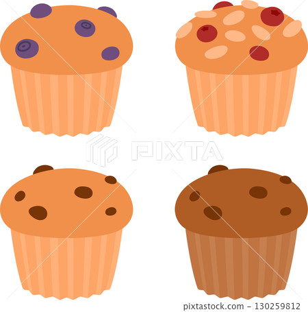 Muffins illustration set 130259812