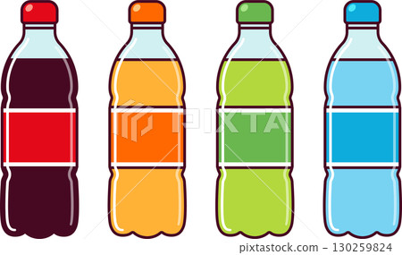 Soda bottles icon set 130259824