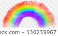 Beautiful colorful day rainbow created by smoke clouds of red, orange, yellow, green, blue, purple 130259967