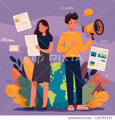 Flat vector awareness campaign social media template 130260115