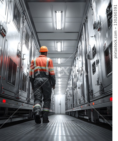 executive inspecting refrigerated cargo units high detail 8k executive inspecting refrigerated cargo units high detail 8k 130260391