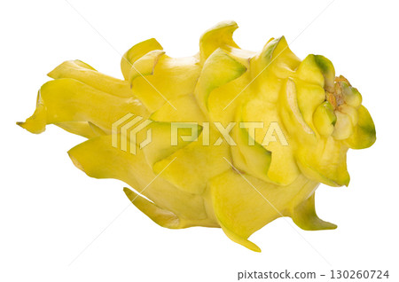 Fresh Yellow dragon fruit isolated on a white background 130260724