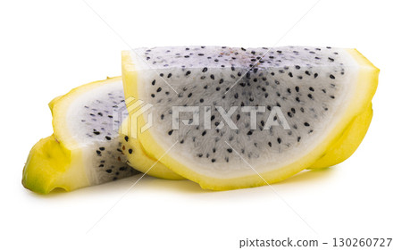 Fresh Yellow dragon fruit isolated on a white background 130260727