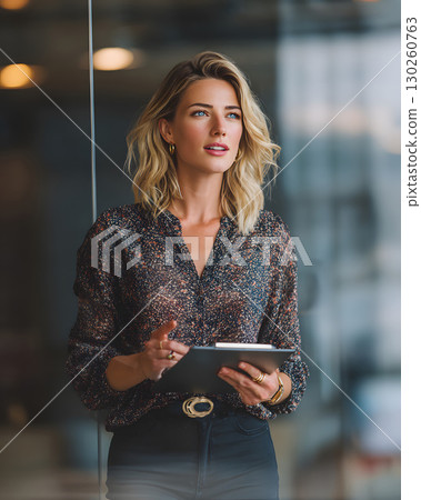 female CEO in logistics presenting business plan to global partners modern office background high detail 8k female CEO in logistics presenting business plan to global partners modern office background high detail 8k 130260763