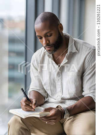 focused entrepreneur drawing business mind map on notepad focused entrepreneur drawing business mind map on notepad 130261221